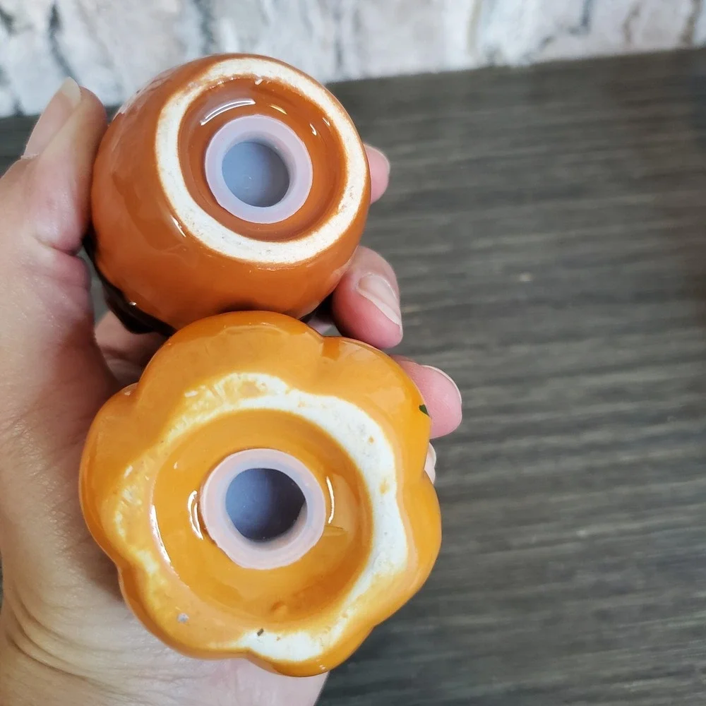 Ceramic Pumpkin & Acorn Salt & Pepper Shaker Set Fall Harvest Thanksgiving Decor